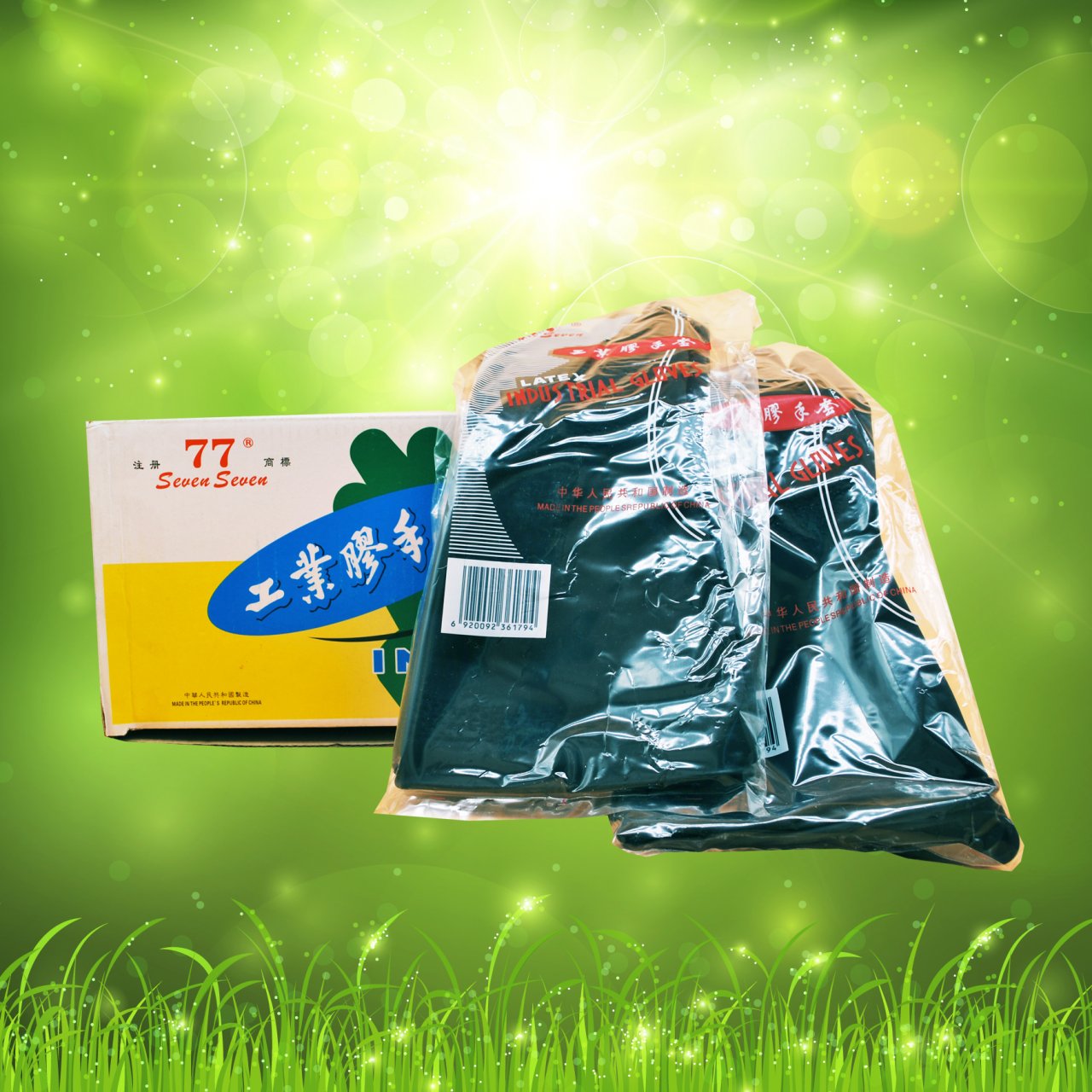 S32 sevenseven 雙七牌(大中細碼)工業膠手套(12對) 1盒 $98.00 